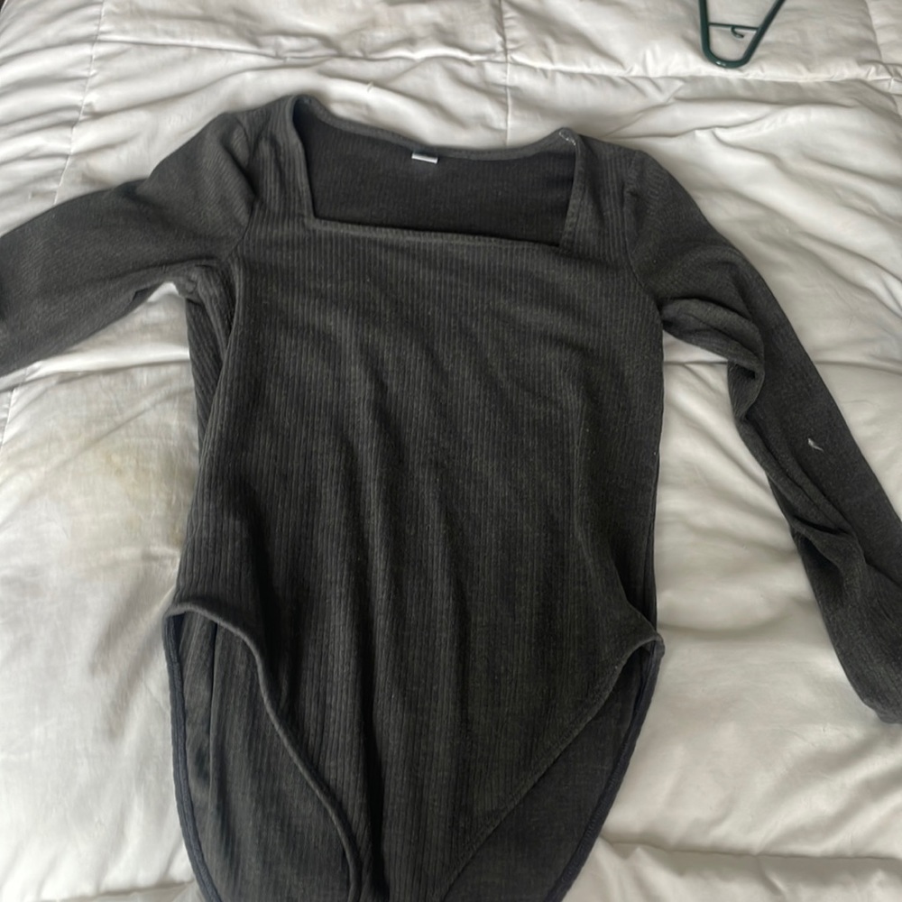 Old navy gray ribbed bodysuit size small